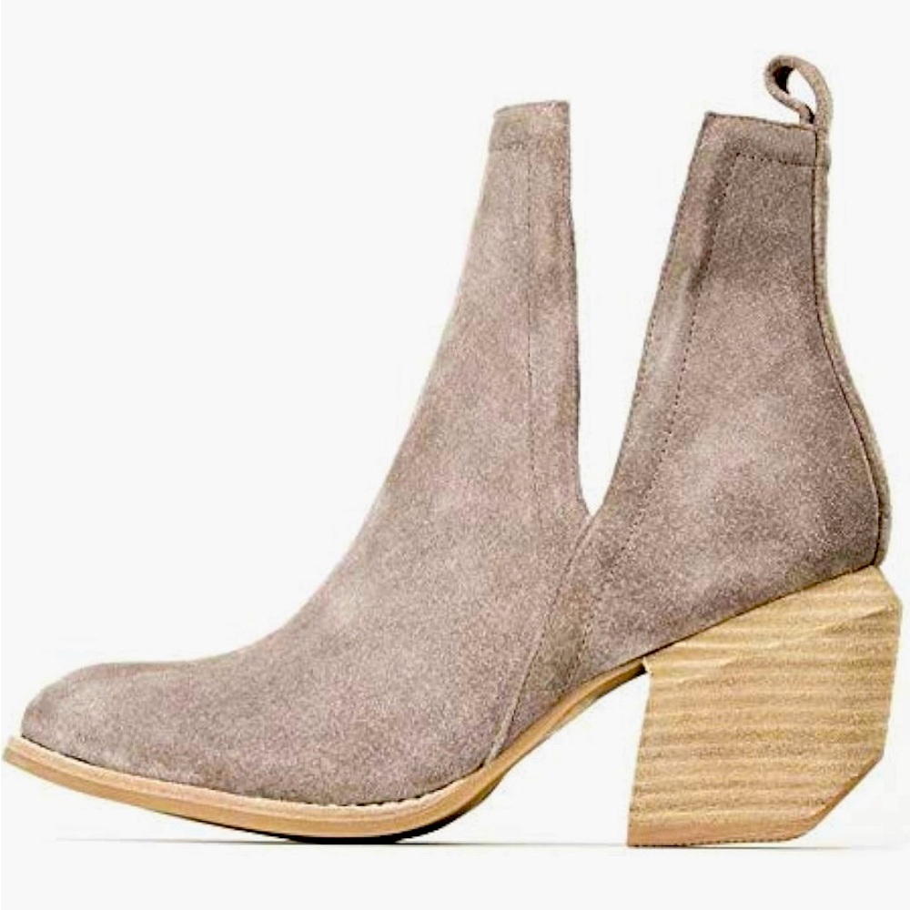 Jeffery Campbell Orwell Taupe Suede booties